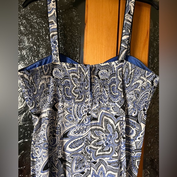 R&K Blue, White & Black Petite Summer Dress - Picture 4 of 6